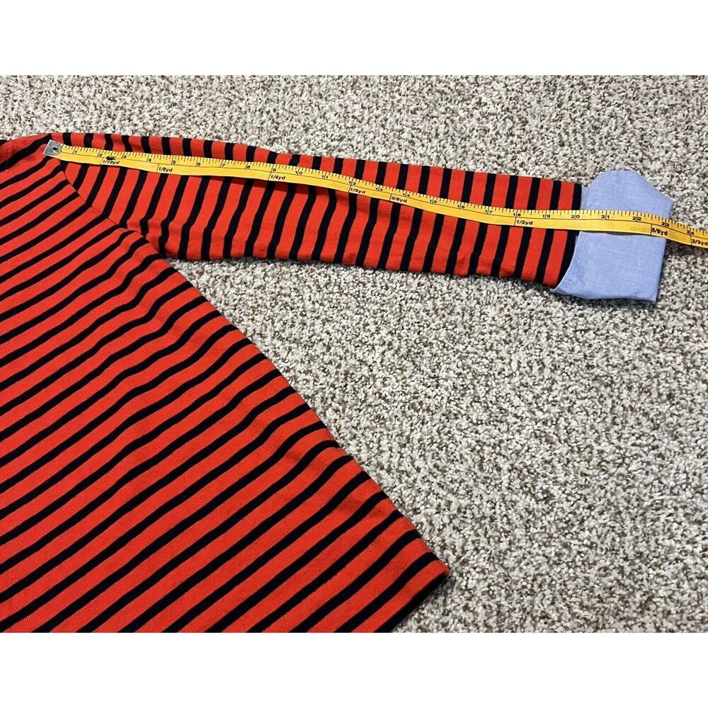 J. Crew Red Striped Boatneck X Small Blue coastal Nautical preppy Sweater - Picture 5 of 8